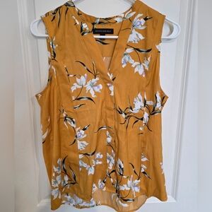 Banana Republic Mustard Floral Blouse